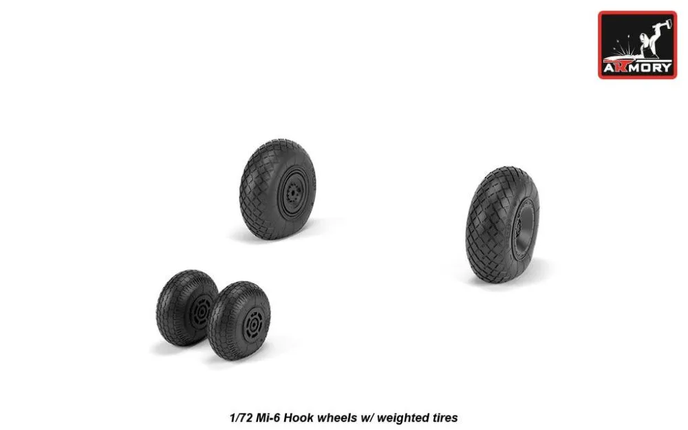 Mil Mi-6 Hook wheels w/ weighted tires 1:72