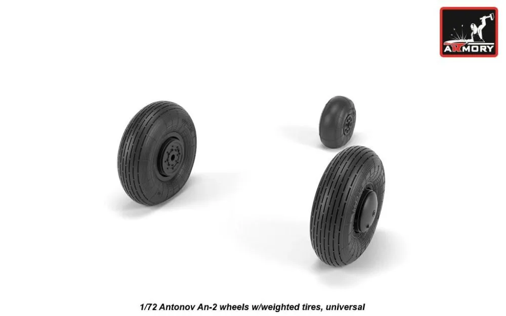 An-2/An-3 Colt wheels w/ weighted tires 1:72