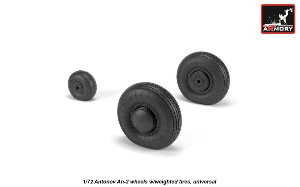 An-2/An-3 Colt wheels w/ weighted tires 1:72