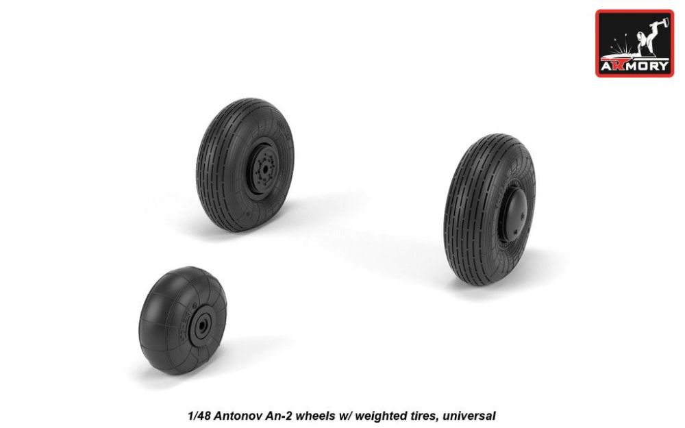 Antonov An-2/An-3 Colt wheels w/ weighted tires 1:48