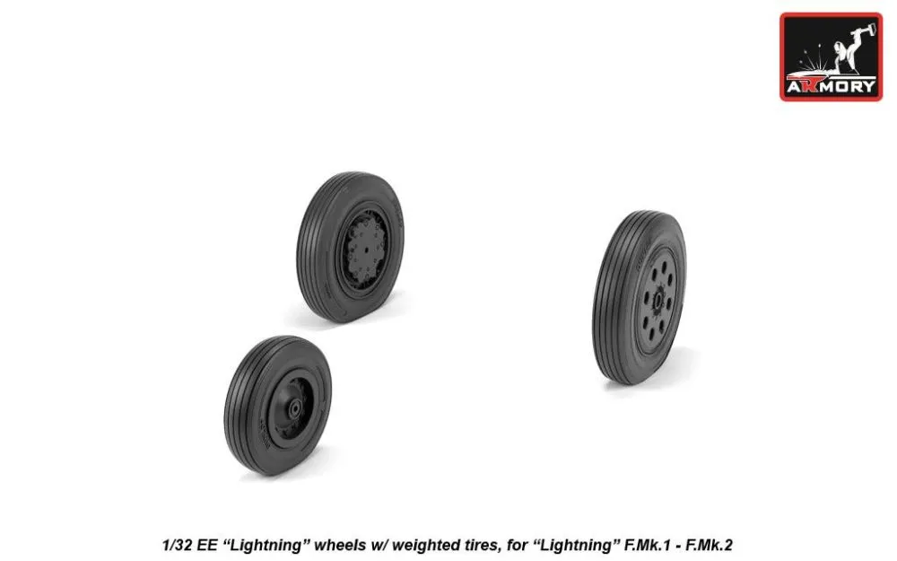 EE "Lightning-II" early type wheels w/ weighted tires 1:3
