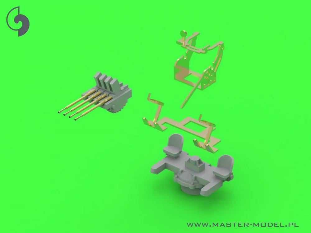 French Quad Mount Hotchkiss 13,2mm Model 1929 1:350