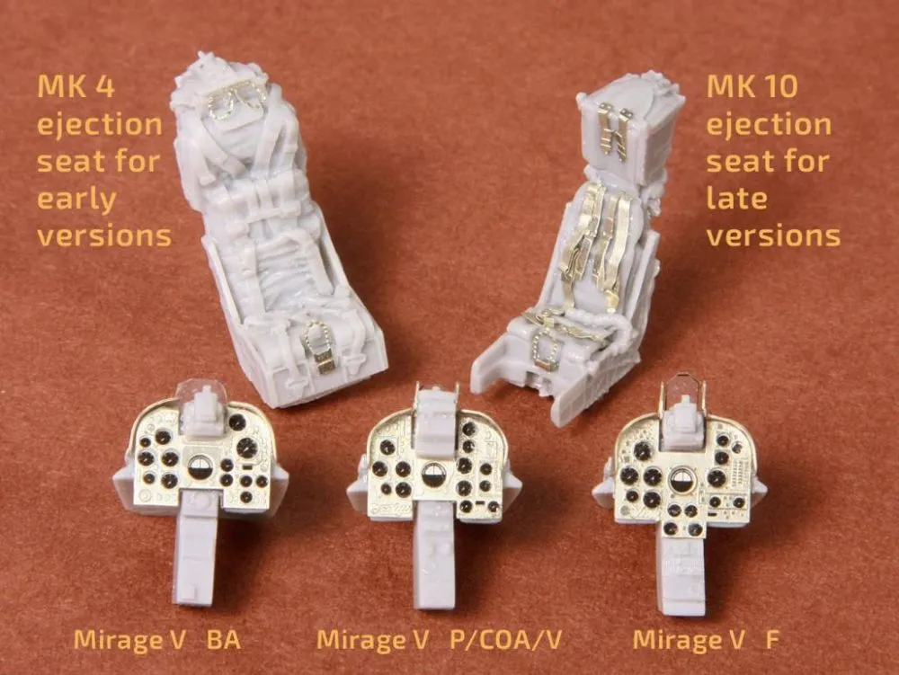 Mirage V cockpit set for Kinetic 1:48