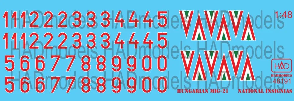 MiG-21 Hungarian national insignias part.2 1:48