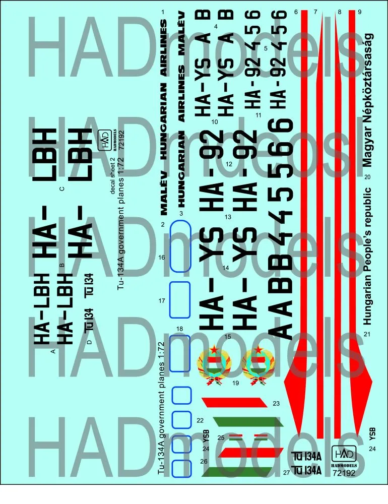 Tu-134 Government planes 1:72