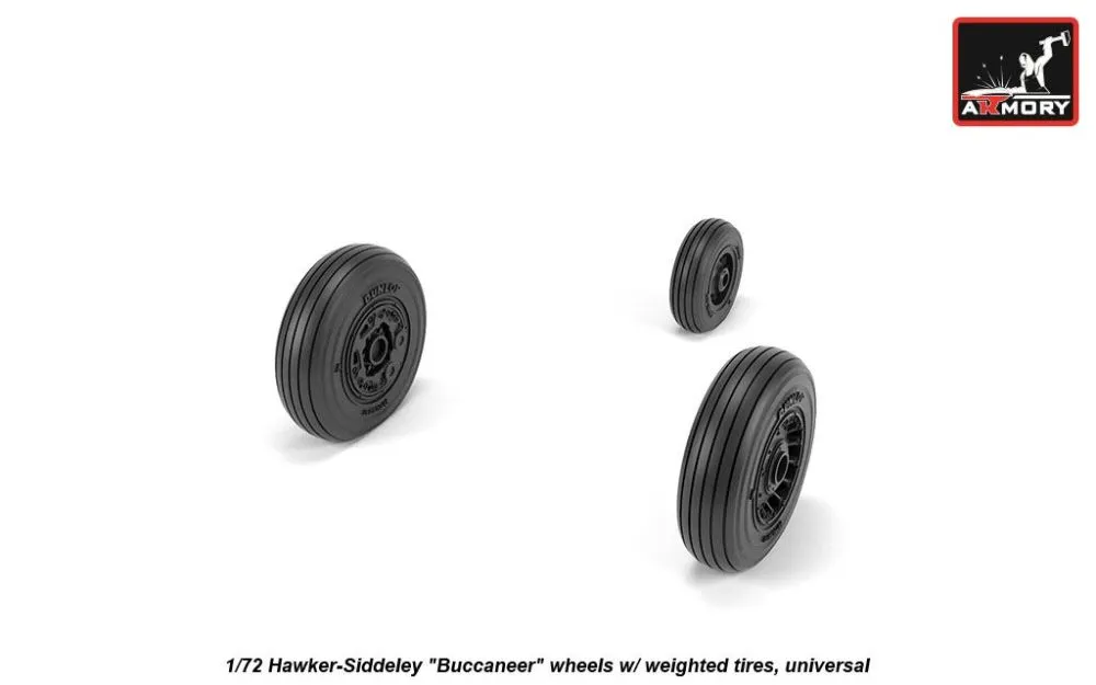 Hawker-Siddeley "Buccaneer" wheels w/ weighted tires 1:72