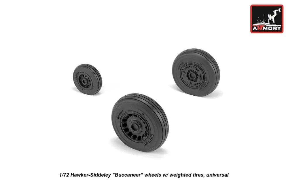 Hawker-Siddeley "Buccaneer" wheels w/ weighted tires 1:72