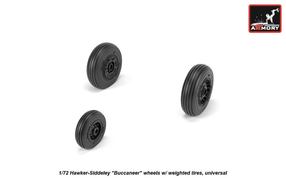Hawker-Siddeley "Buccaneer" wheels w/ weighted tires 1:72