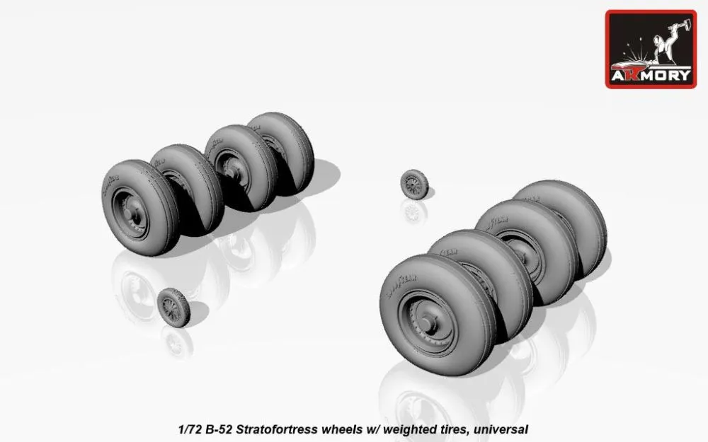 B-52 Stratofortress wheels w/ weighted tires 1:72