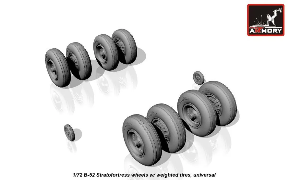 B-52 Stratofortress wheels w/ weighted tires 1:72