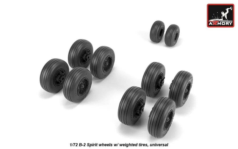 B-2 Spirit wheels w/ weighted tires 1:72