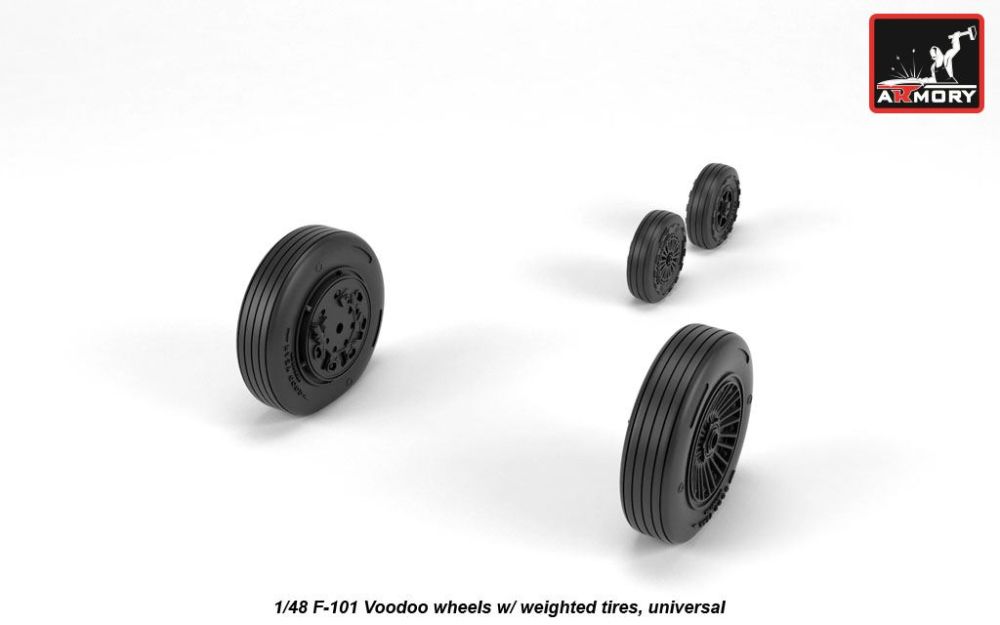 F-101 Voodoo wheels w/ weighted tires 1:48