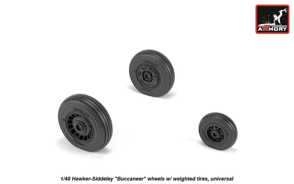 Hawker-Siddeley "Buccaneer" wheels w/ weighted tires 1:48