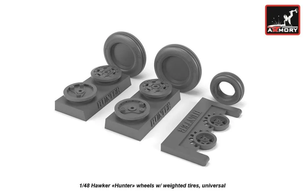 Hawker "Hunter" wheels w/ weighted tires, universal 1:48