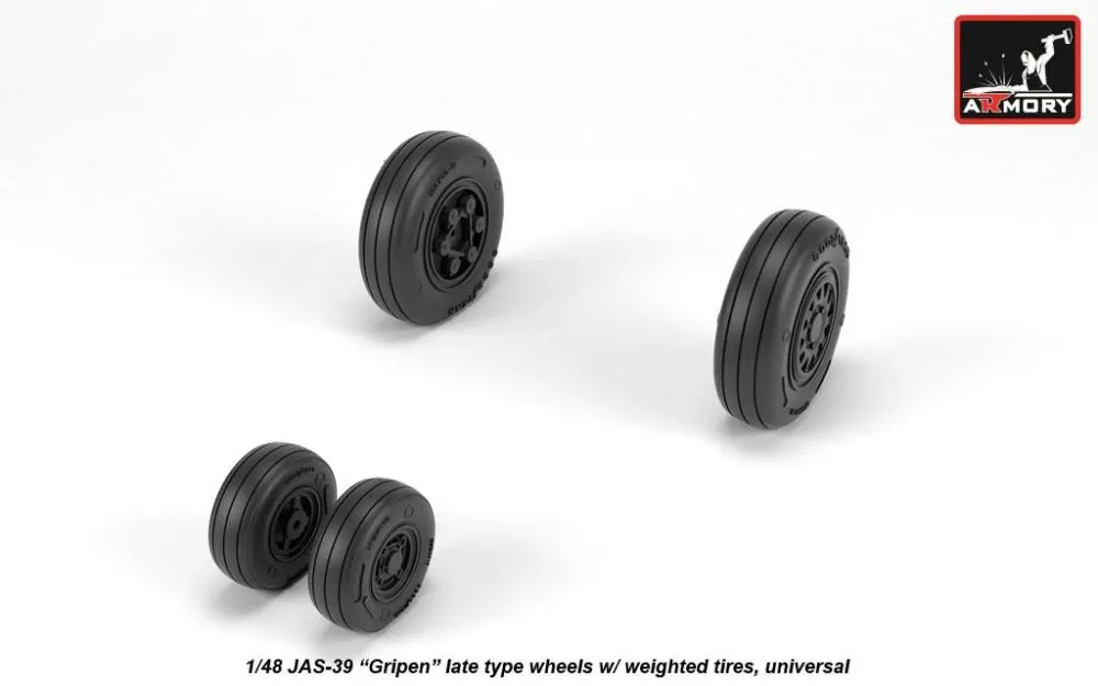 JAS-39 "Gripen" late type wheels w/ weighted tires 1:48