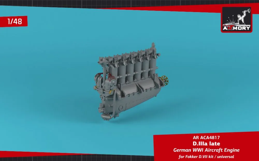 D.IIIa late aircraft engine w/ Fokker D.VII ezhaust collector 1:48