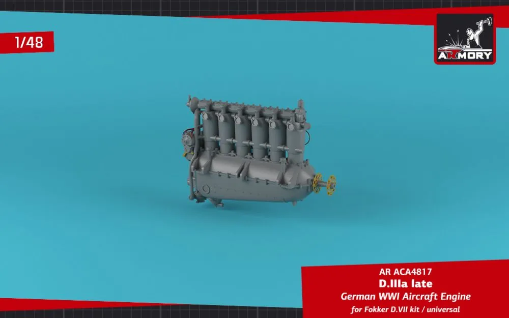 D.IIIa late aircraft engine w/ Fokker D.VII ezhaust collector 1:48