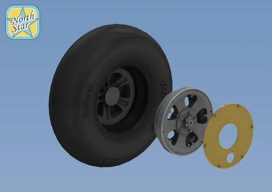 Spitfire wheels set 5 spoke, smooth tire 1:32