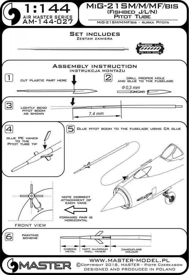 MiG-21SM/M/MF/bis Fishbed - Pitot Tube 1:144