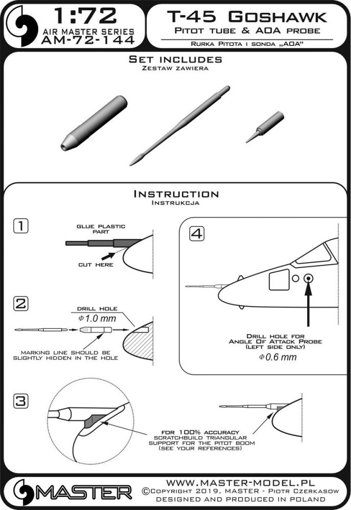 T-45 Goshawk - Pitot Tube & A.o.A probe 1:72