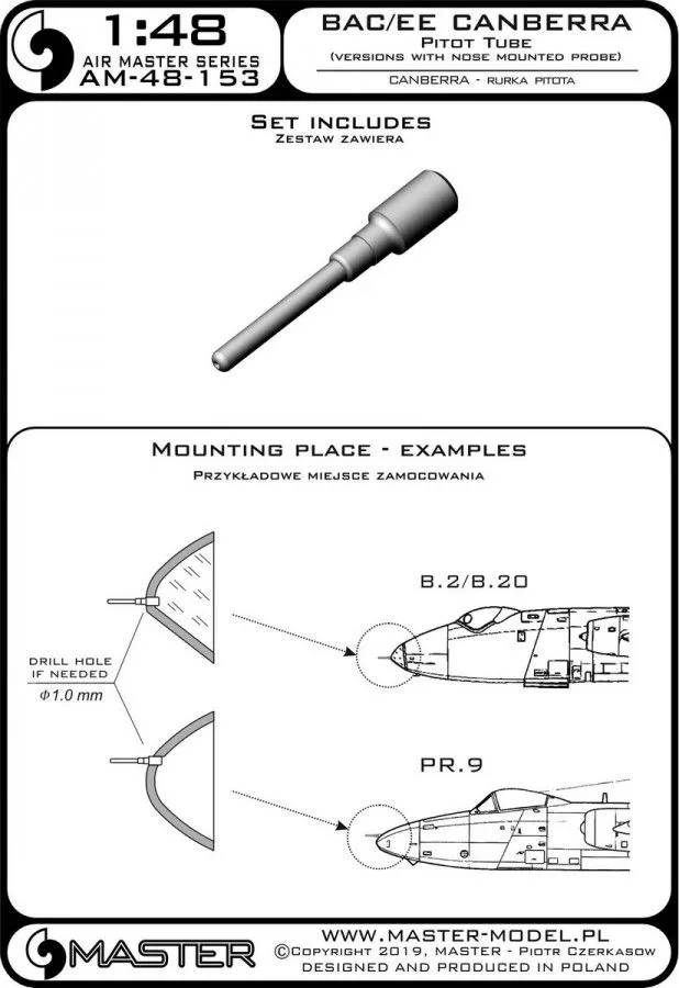 BAC/EE Canberra - Pitot Tube 1:48