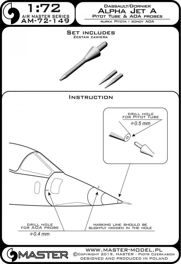 Alpha Jet A - Pitot Tube & Angle Of Attack probes 1:72
