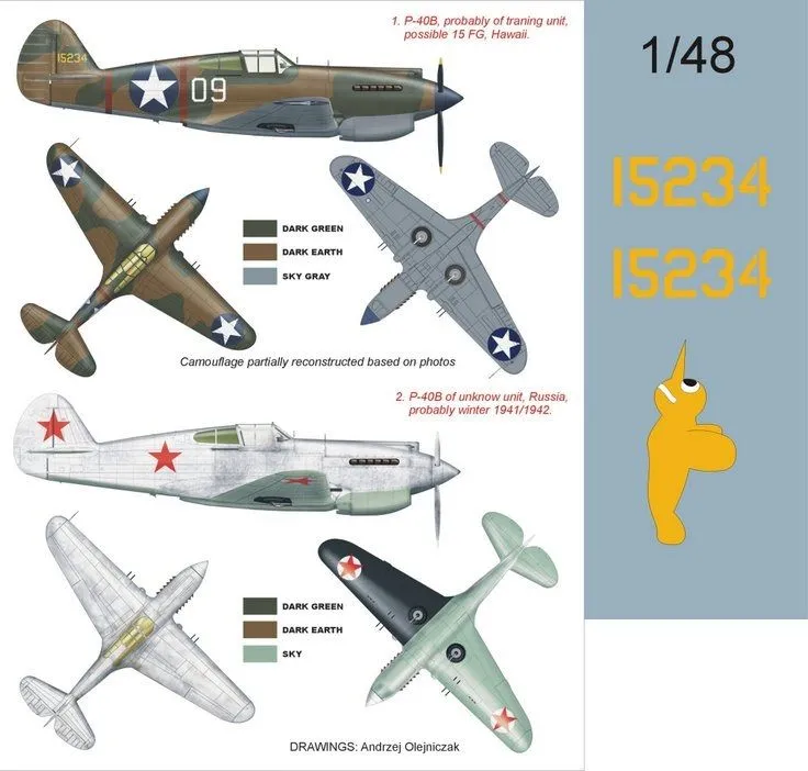 P-40B super mask for Trumpeter 1:48