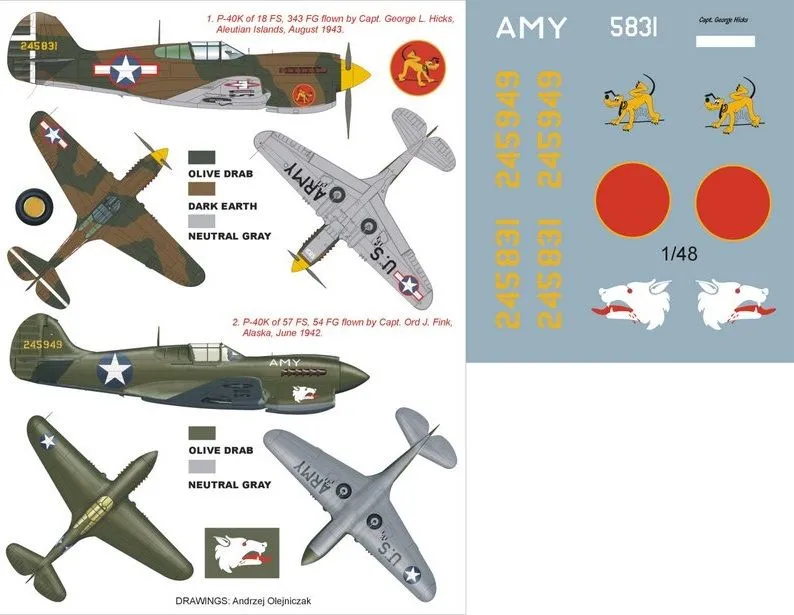 P-40K super mask for Hasegawa 1:48