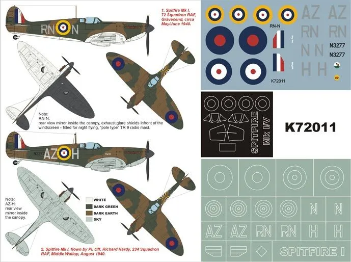 Spitfire Mk.I super mask for Tamiya 1:72
