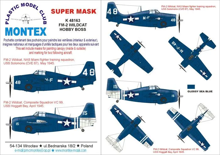 FM-2 Wldcat super mask for Hobby Boss 1:48