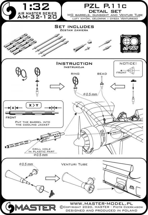 PZL P.11c - details set 1:32