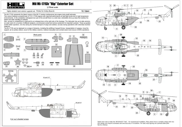 Mil Mi-8 AMTSh (Mi-171 Sh) conversion set 1:72