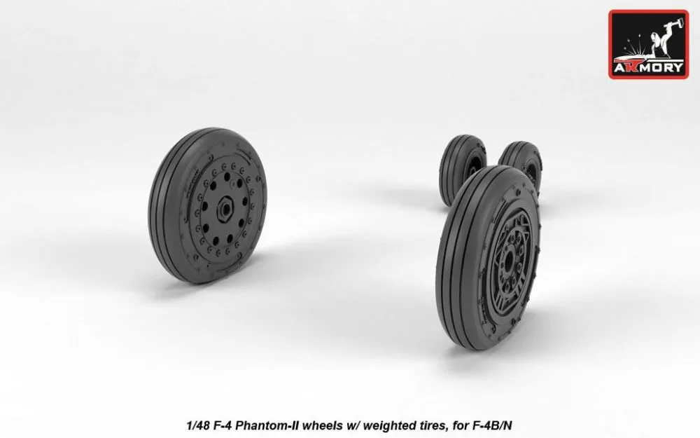 F-4 Phantom-II wheels w/ weighted tires, early 1:48