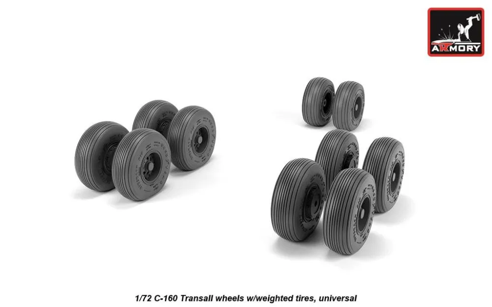 C-160 Transall wheels w/weighted tires 1:72
