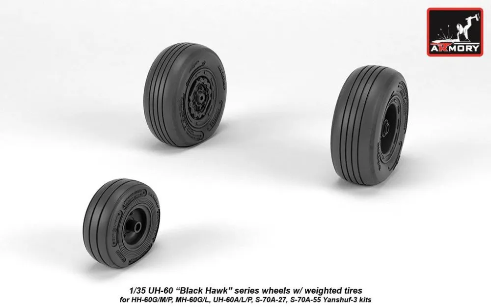UH-60 Black Hawk wheels w/ weighted tires 1:35