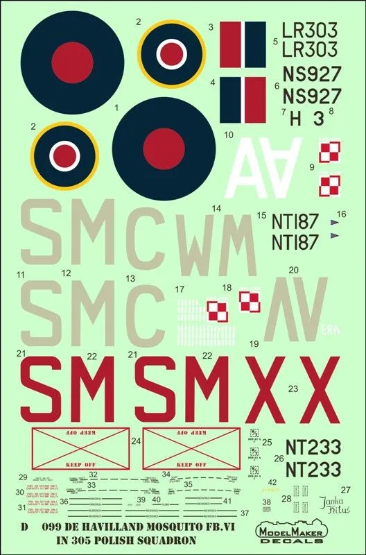 DH-98 Mosquito F.B. Mk. VI in Polish service 1:48