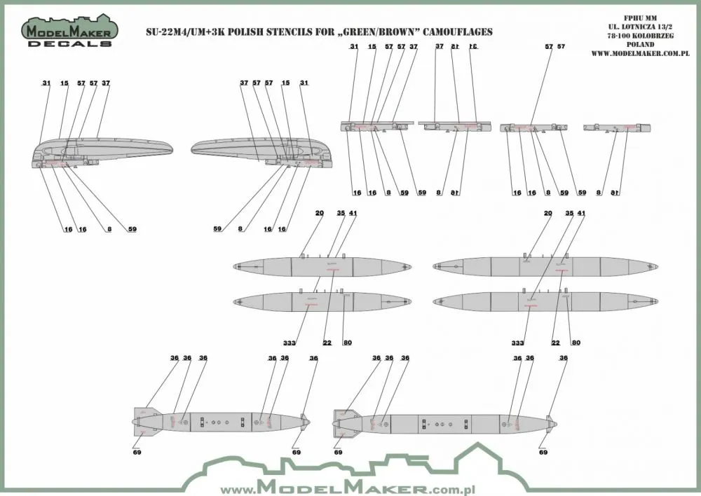Su-22M4/UM-3k Polish stencils 1:48