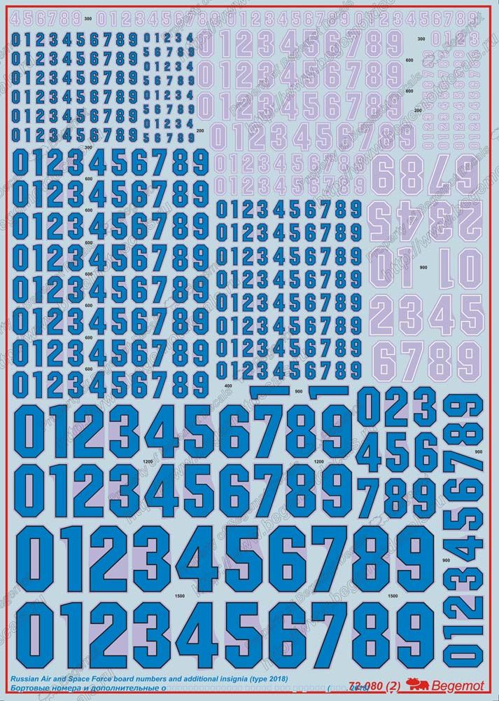 Russian VKS board numbers and writing (2018) 1:72