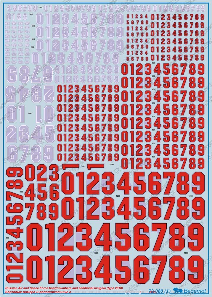 Russian VKS board numbers and writing (2018) 1:72