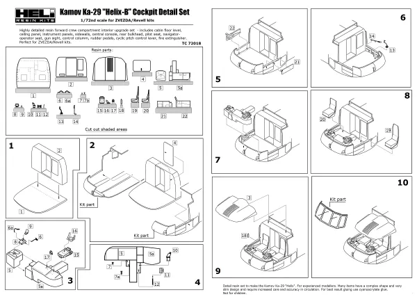 Ka-29 Cockpit set 1:72