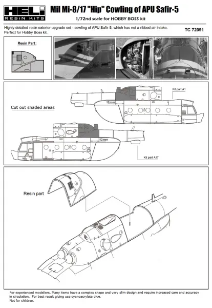 Mil Mi-8/17 cowling of APU Safir-5 1:72