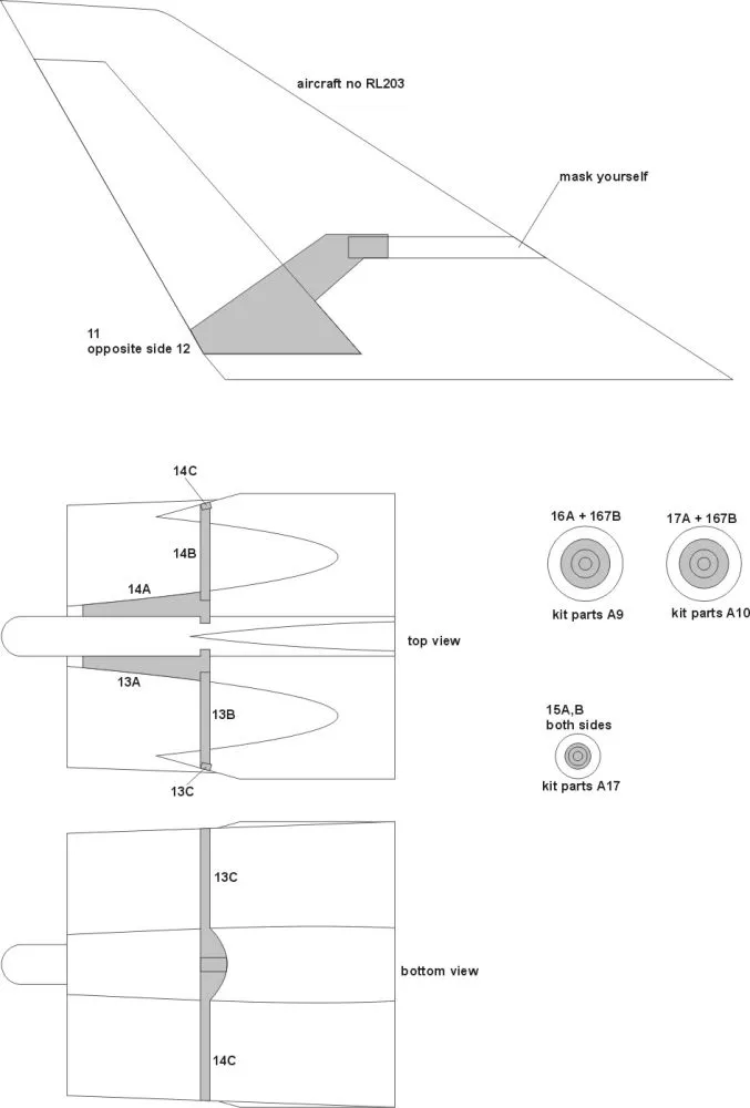 CF-105 Arrow mask for Hobbycraft 1:48