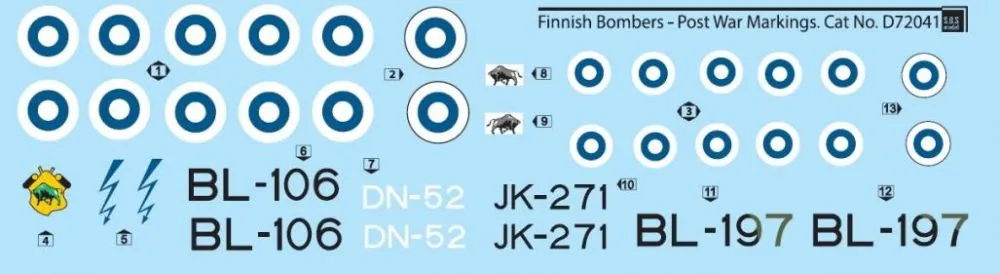 Finnish Bombers - Post War Markings 1:72