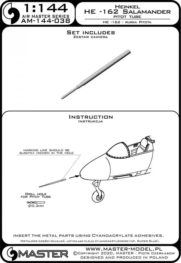 He-162 Salamander - Pitot Tube 1:144