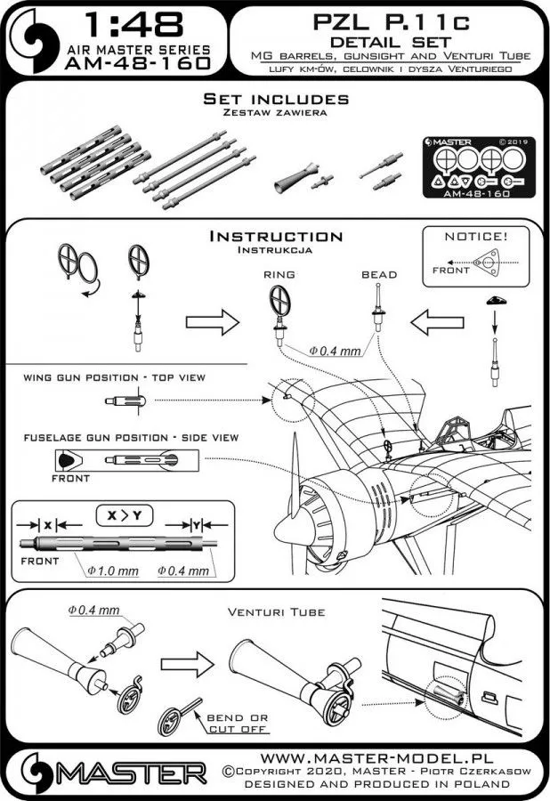 PZL P11c - details set 1:48