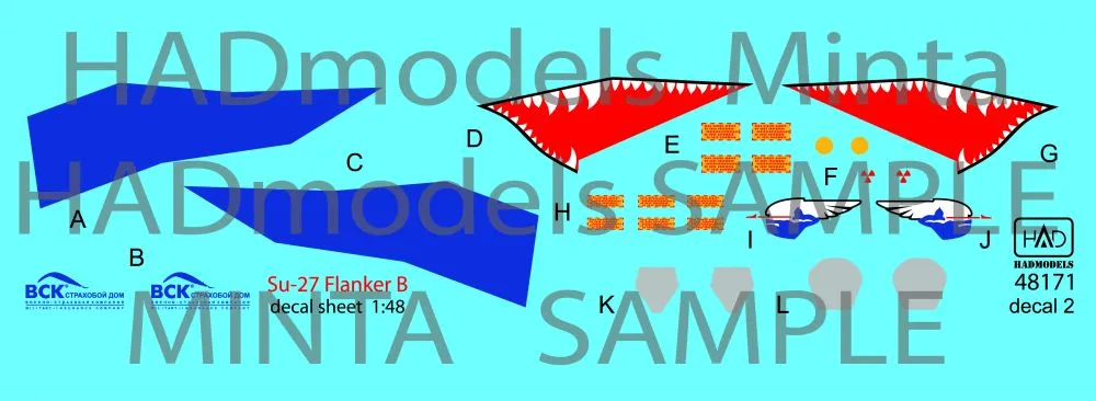 Su-27 Flanker B (Russian 08 shark) 1:48