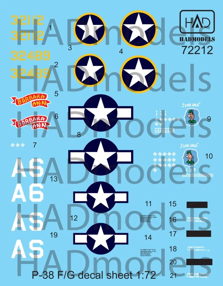 P-38F/G above Europe 1:72