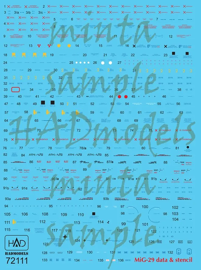 MiG-29 russian stencil 1:72