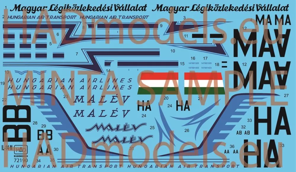 IL-14M Hungarina Air Liner / Air Transport 1:72