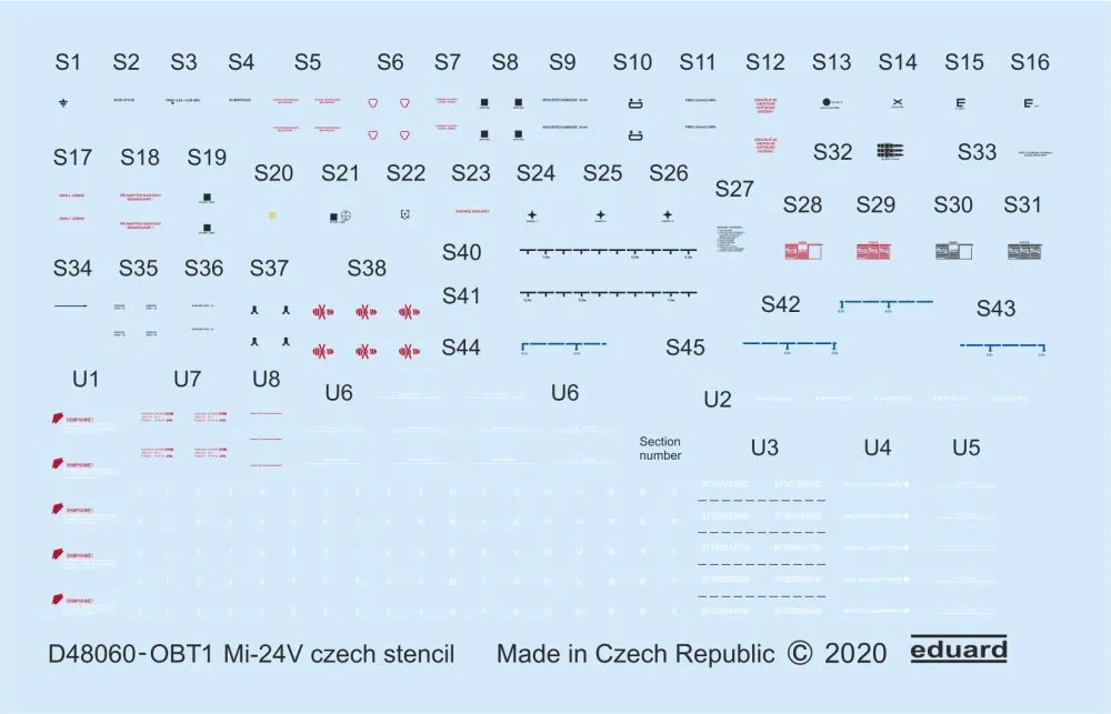 Mi-24V stencils Czech 1:48